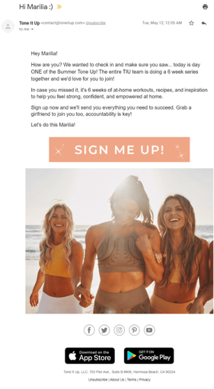 Tone It Up Email